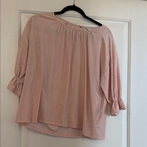 Lucky Brand Blush Pink Textured Blouse